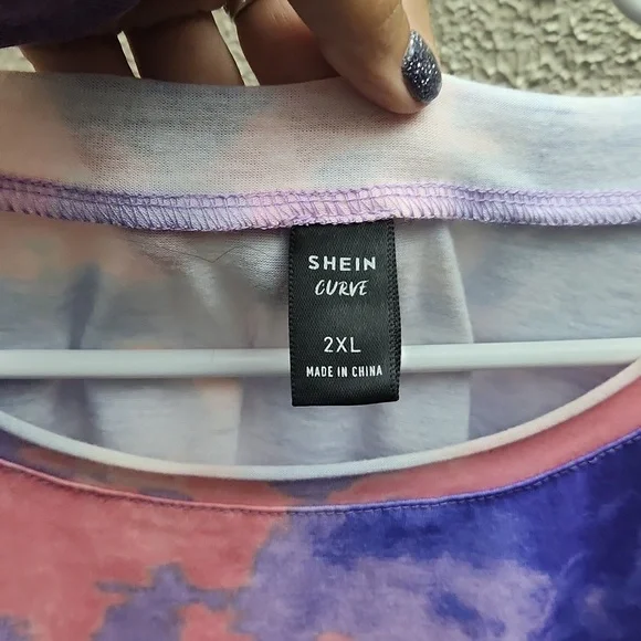 🔴 3 for $12 Shein Curve 2xl pink and purple tye dye - Picture 3 of 4